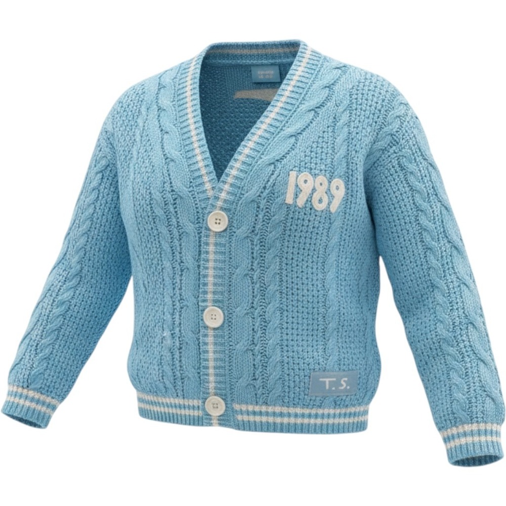 Taylor Swift 1989 Taylor's Version‎ Cardigan Light Blue Seagull Knit XS/S